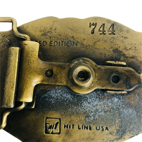 Hit Line Brass Belt Buckle Delta Centennial 1882 - 1982 Limited ED Covered Wagon - Picture 5 of 7